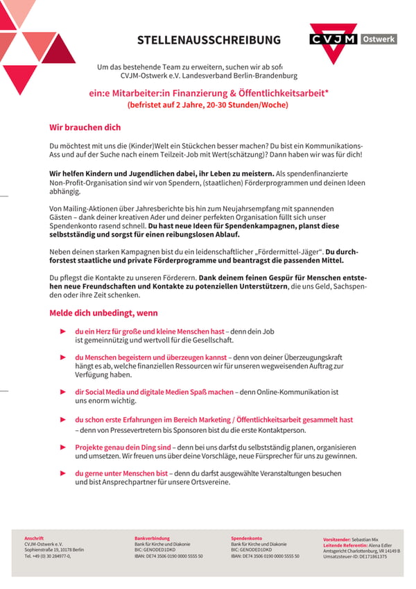 Stellenausschreibung