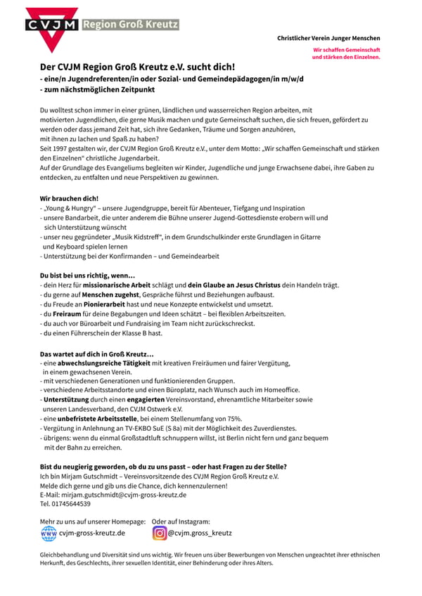 Stellenausschreibung